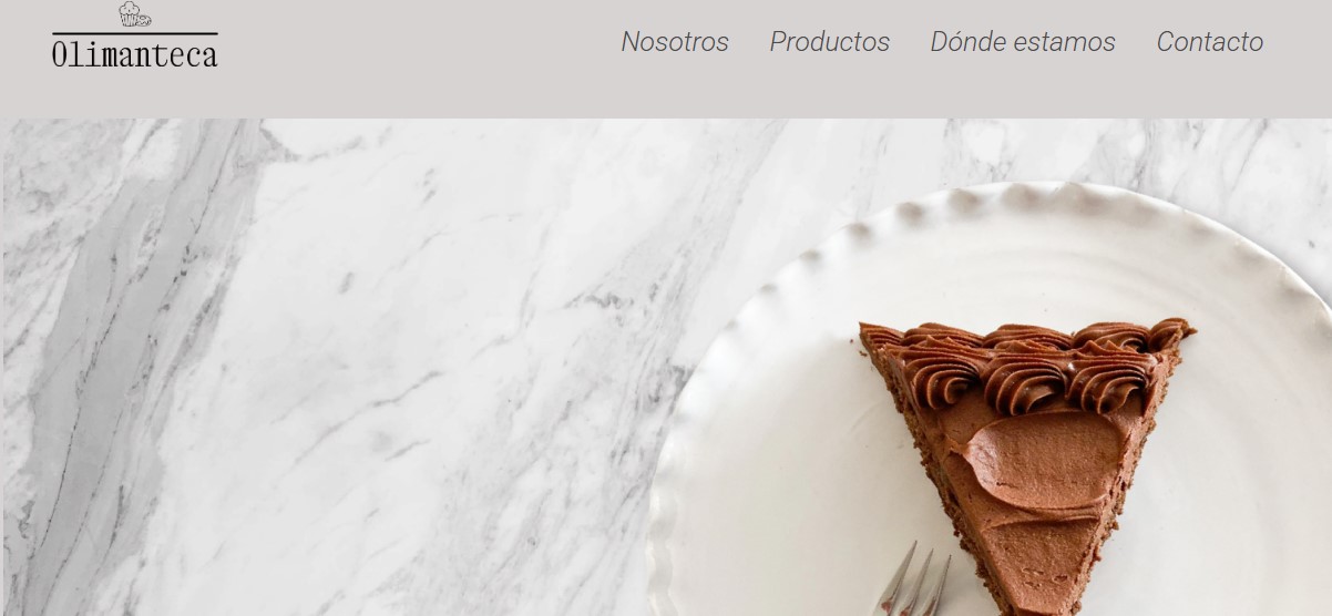 Imagen de la landing page de pasteleriaa Olimanteca