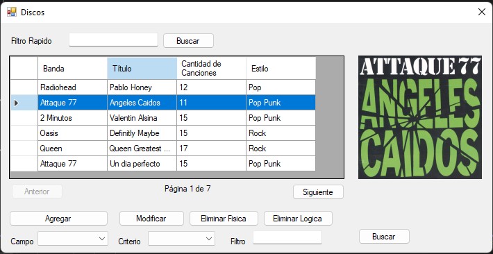 Imagen de app de discos