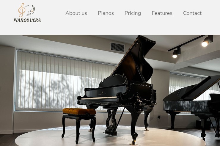 Imagen de landing page Pianos Vera