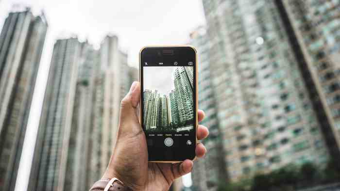 Image of a cell phone taking a picture
